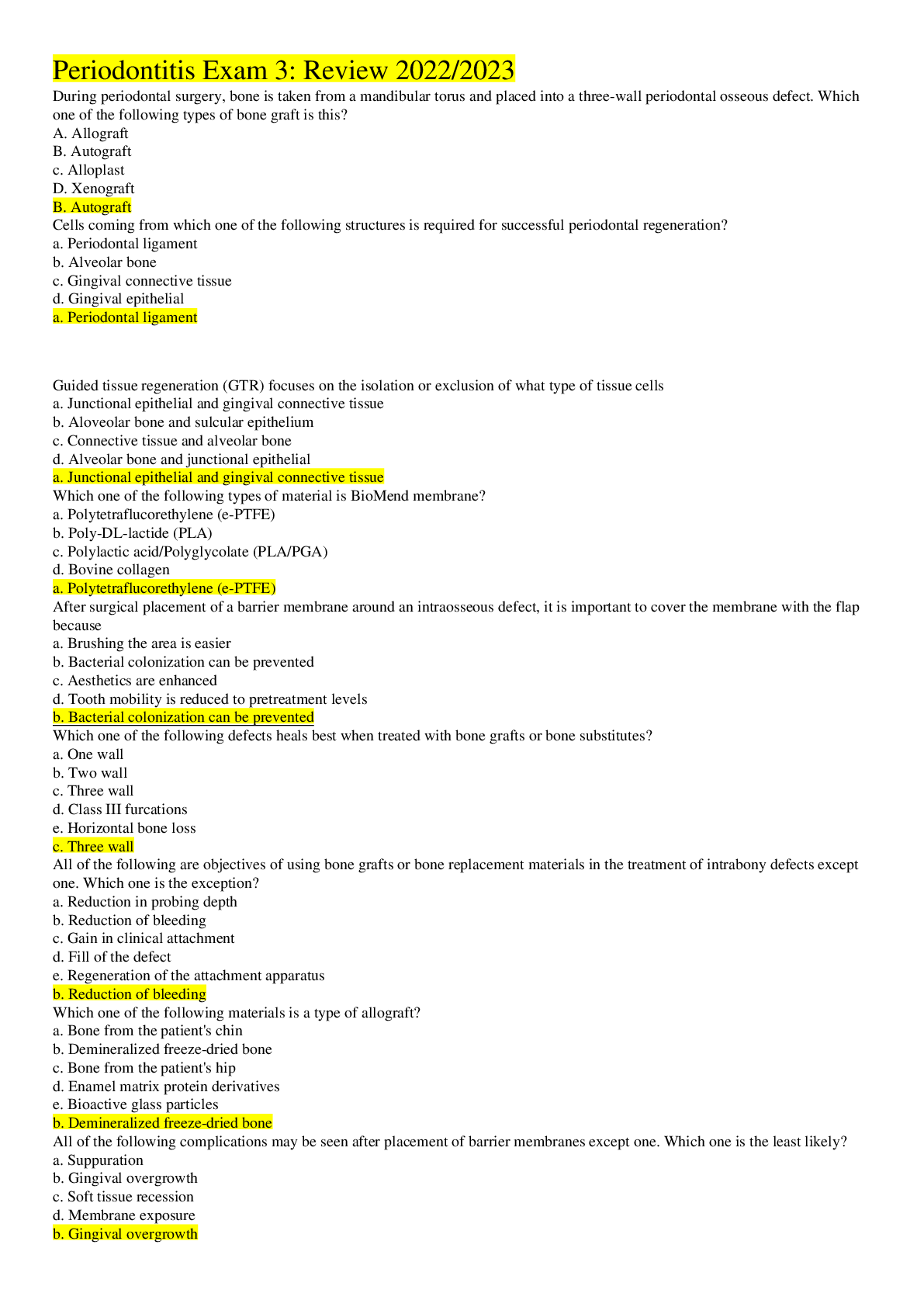 Preview image for Periodontitis Exam 3: Review 2022/2023